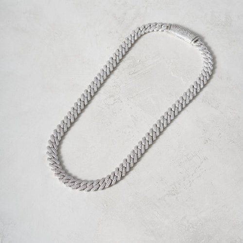 12mm Moissanite Prong Cuban Chain S925