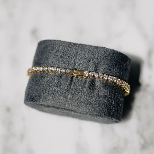 3mm Moissanite Tennis Bracelet Gold Vermeil
