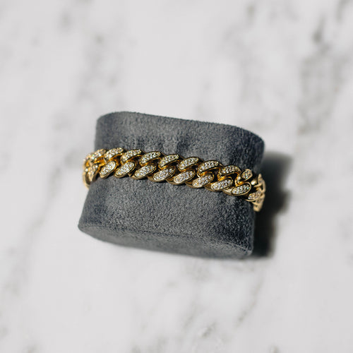 12mm Iced Cuban Bracelet Gold