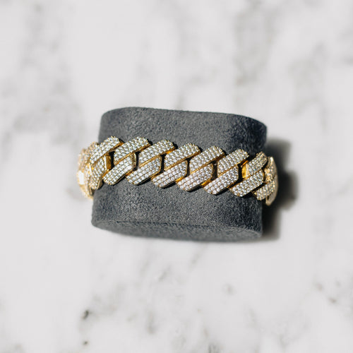 19mm Prong Cuban Bracelet Gold