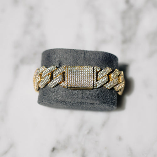 19mm Prong Cuban Bracelet Gold