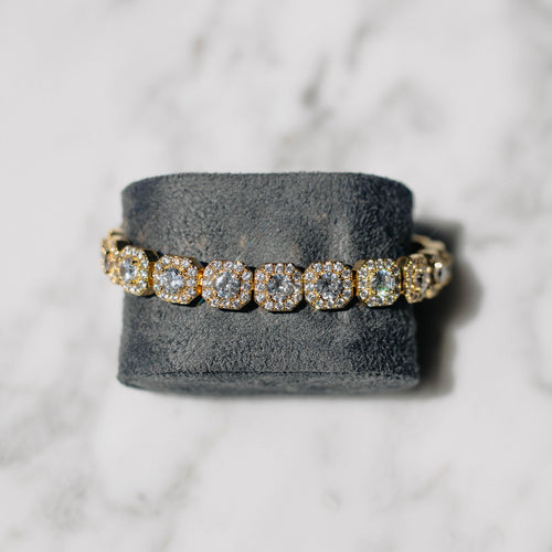 Cluster Tennis Bracelet Gold