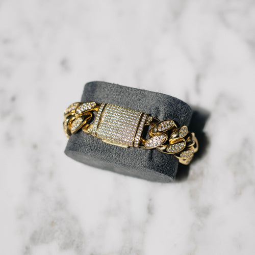 19mm Iced Cuban Bracelet Gold