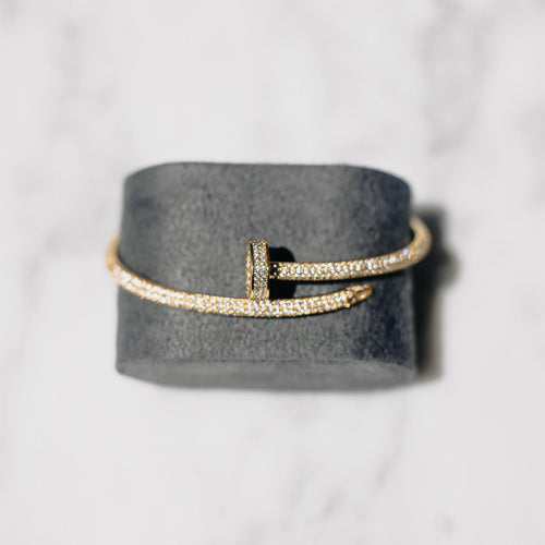 Moissanite Nail Bracelet Gold Vermeil