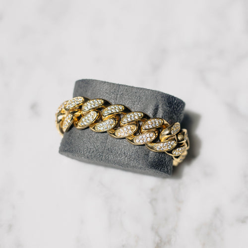 19mm Iced Cuban Bracelet Gold