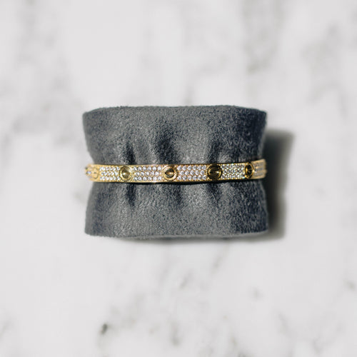 Iced Band Bracelet Gold