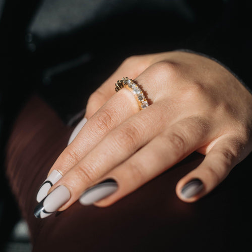 Moissanite Tennis Ring Gold S925