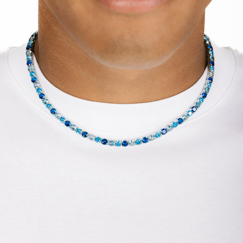 5mm Tri-Blue Tennis Chain
